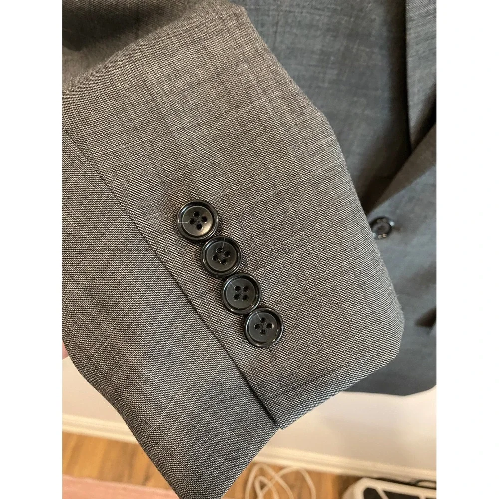 J Crew Mens Grey Wool‎ Blend Suit Jacket Blazer 38R